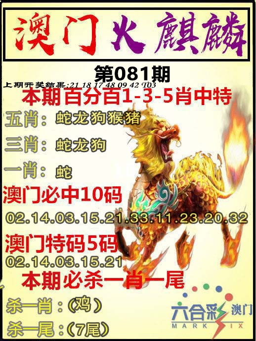 081期火麒麟[图]